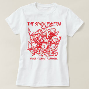 De sju Pomerai - Pomeranian Samuraj Parodi T Shirt