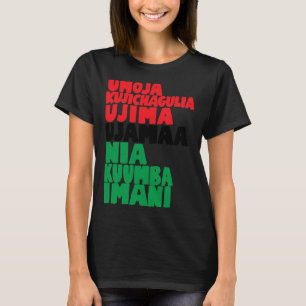 De sju principerna för Nguzo Saba Kwanzaa African T Shirt