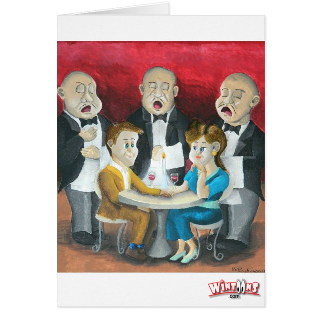 De sjungande servitörerna hälsningskort (Framsidan)