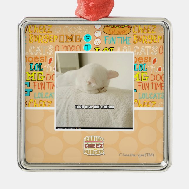 de ska aldrig fyndmeh här julgransprydnad metall (Framsidan)