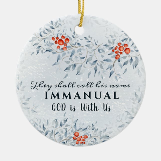 De ska kalla Hans namn Immanuel, jul Julgransprydnad Keramik (Framsidan)