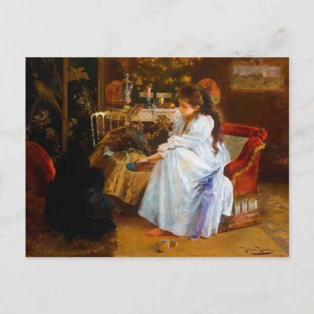 De soirée by Romà Ribera (1894) Vykort (Framsida)