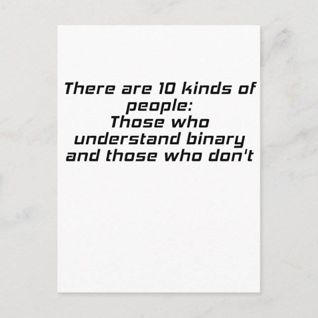 De som förstår binära och de som inte förstår vykort (Framsida)