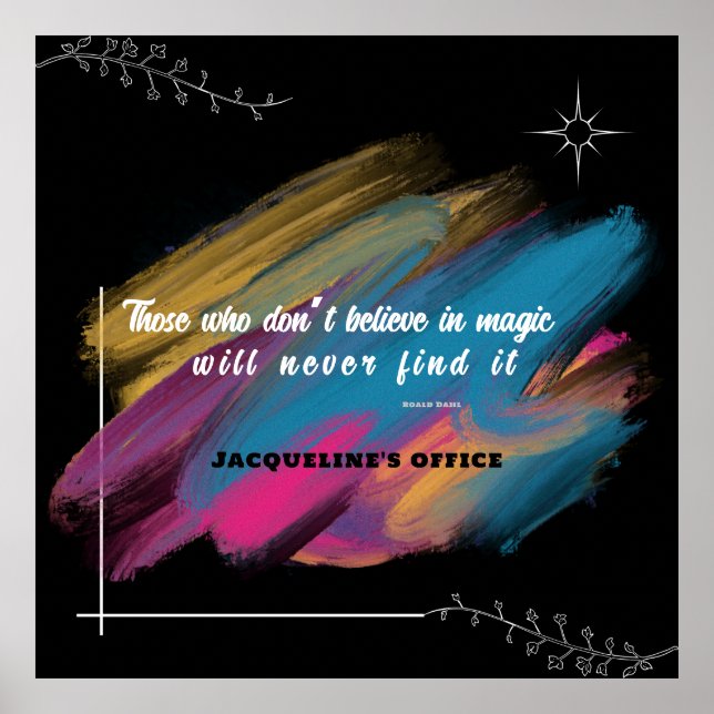 De som inte tror på magi - redigerbar text P Poster (Framsidan)