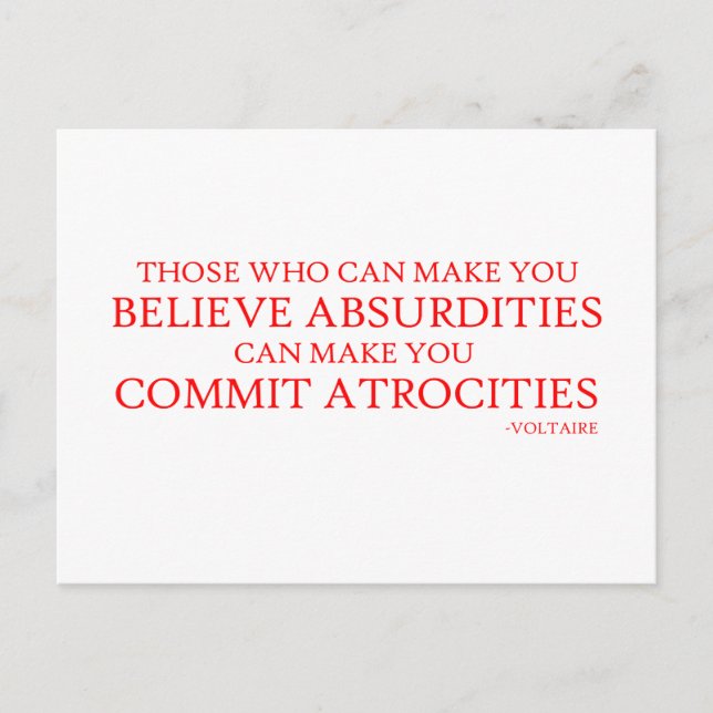 De som kan få er att tro absurda saker vykort (Framsida)