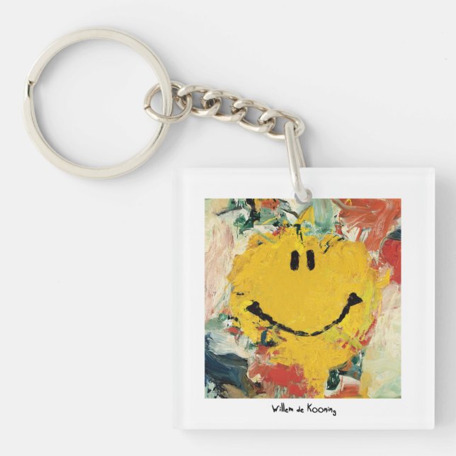 de som kooning lycklig ansiktekeychain (Framsidan)