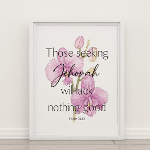 De som söker Jehovah-murkonst med orchid Poster