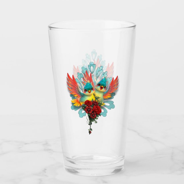 De söta fåglarna från bra humor. glaskopp (Framsida)