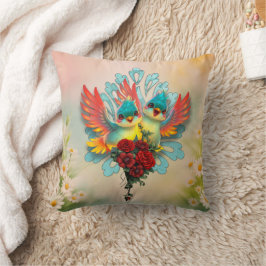 De söta fåglarna från bra humor. kudde