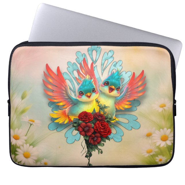De söta fåglarna från bra humor. laptop fodral (Framsidan)