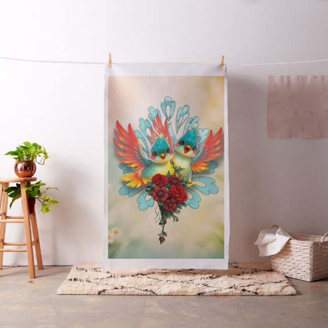 De söta fåglarna från bra humor. tyg (In Situ)