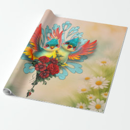 De söta fåglarna vid bra humor presentpapper