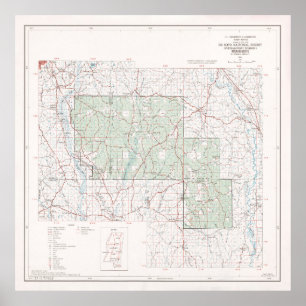 De Soto National Forest Karta (1964) Poster