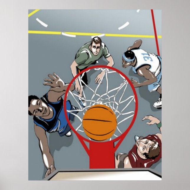 De spelar basket - poster (Framsidan)