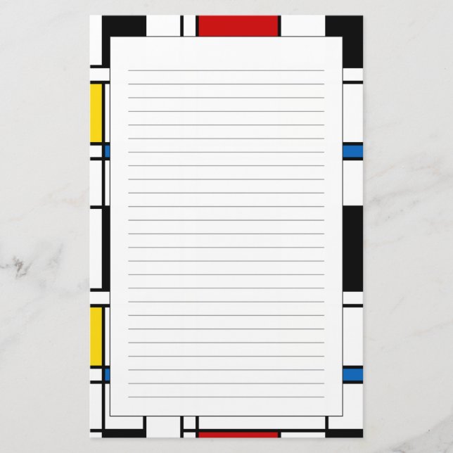 De Stijl Mönster Brevpapper (Framsida)