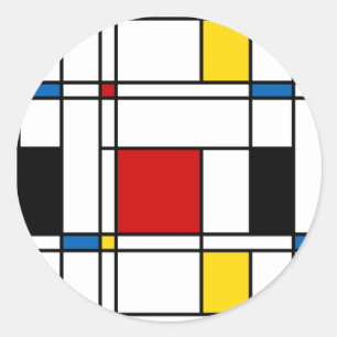 De Stijl Mönster Runt Klistermärke