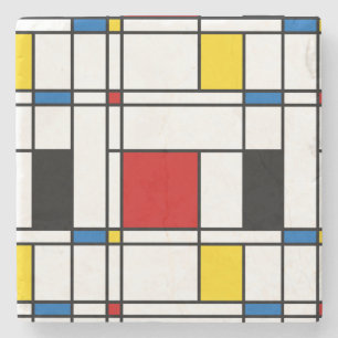 De Stijl Mönster Underlägg Sten