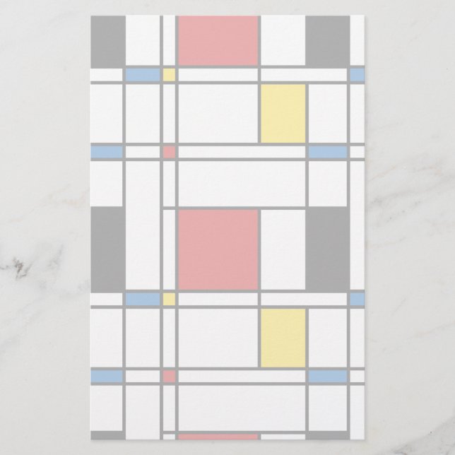 De Stijl Mönstra Brevpapper (Framsida)
