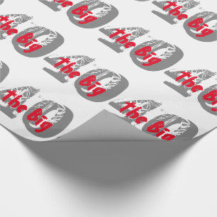 De stora 40, Birthday, grått, röd text på svart. Presentpapper