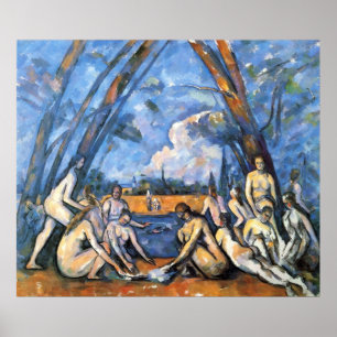 De stora badarna av Paul Cezanne Poster