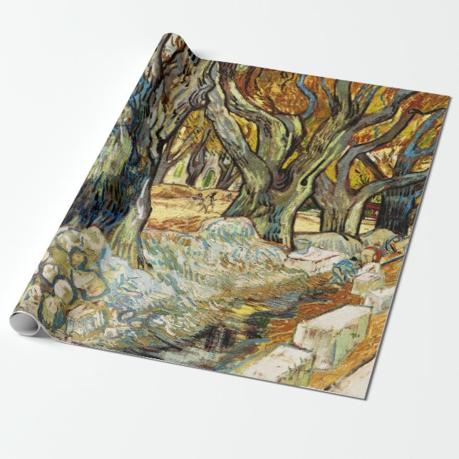 De Stora Platanerna Av Vincent Van Gogh  Presentpapper (Utrullad)