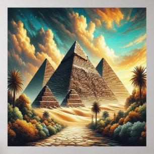 De stora pyramiderna i Giza Egypten Resa Poster
