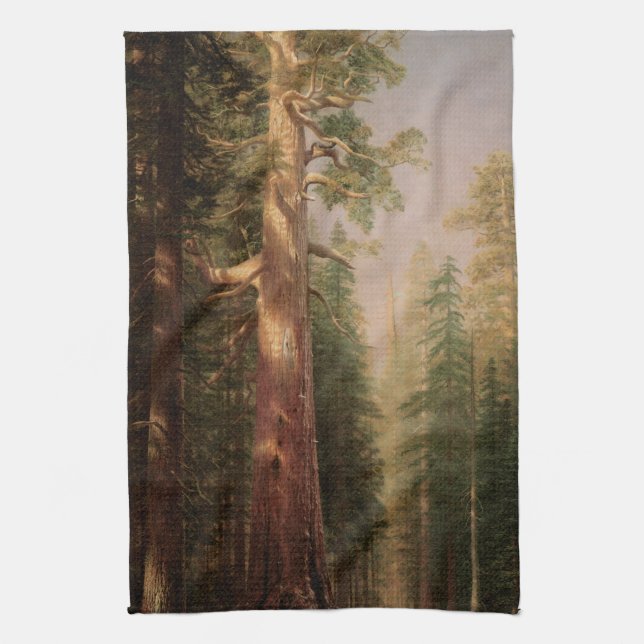 De stora träden, Mariposa Grove, CA av Bierstadt Kökshandduk (Vertikal)
