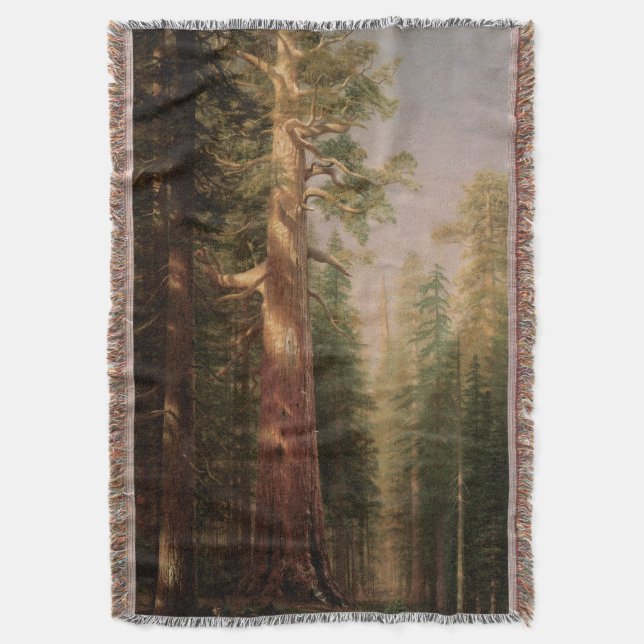 De stora träden, Mariposa Grove, CA av Bierstadt Mysfilt (Framsidan Vertikal)