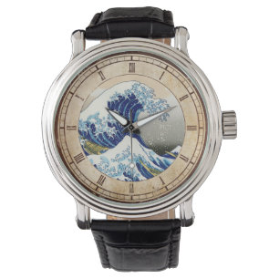 De stora vinkar av Kanagawa Hokusai Katsushika Armbandsur