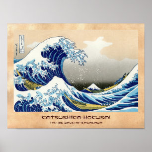 De stora vinkar av Kanagawa Katsushika Hokusai Poster