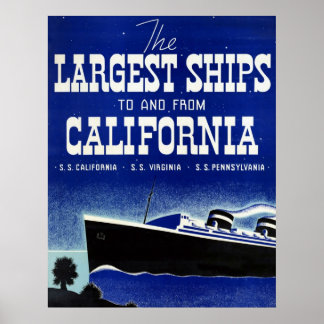 De största Fraktaserna till och från California Ca Poster