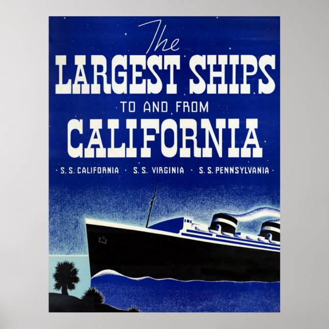 De största Fraktaserna till och från California Ca Poster (Framsidan)