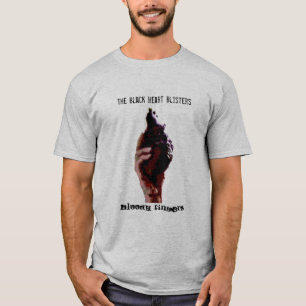 De svart hjärtablåsorna, blodar ner fingrar t shirt