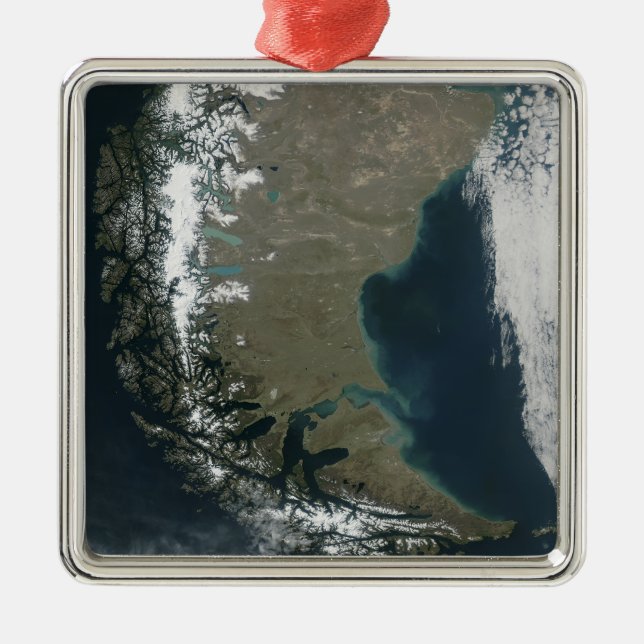 De tåliga, snö-socklade Anderna Julgransprydnad Metall (Framsidan)