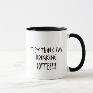 DE TÄNKER I-förmiddag som DRICKER KAFFE Mugg