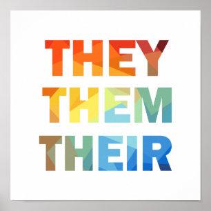 De tar deras Gender Pronouns Poster