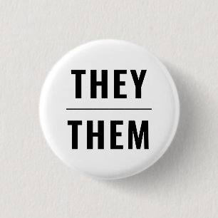 De tar Pronouns svartvita lgbtq gay pride Knapp