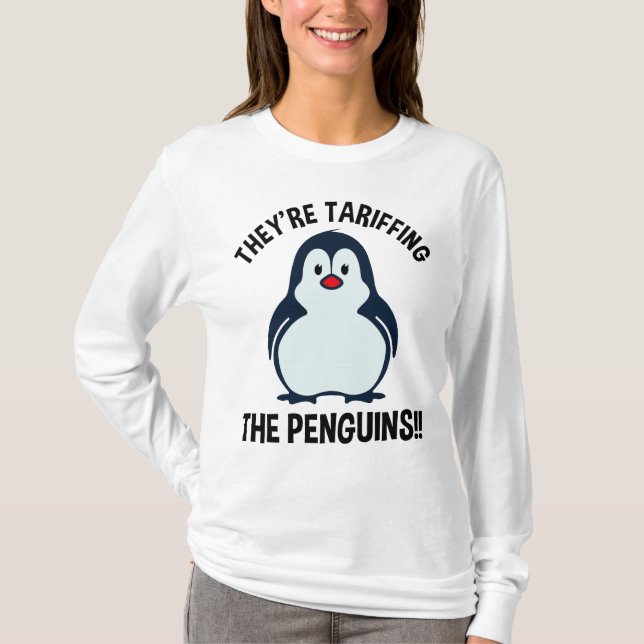 De tarifferar pingvinerna!! t shirt (Framsida)