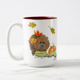 DE Tasse Herbst Igel Två-Tonad Mugg
