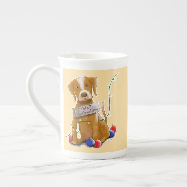 DE Tasse Hund Benporslin Mugg (Vänster)