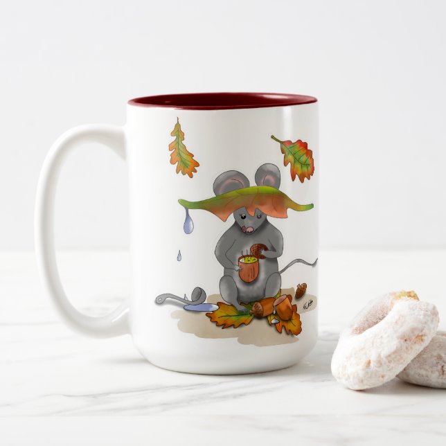 DE Tasse/Mug Herbst/Autumn Maus/Mouse Två-Tonad Mugg (Med munk)