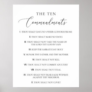 De tio budorden Christian Bible Verse Church Poster