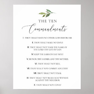 De tio budorden Christian Bible Verse Church Poster