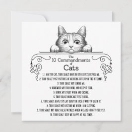 De tio budorden från Cats Funny Kort