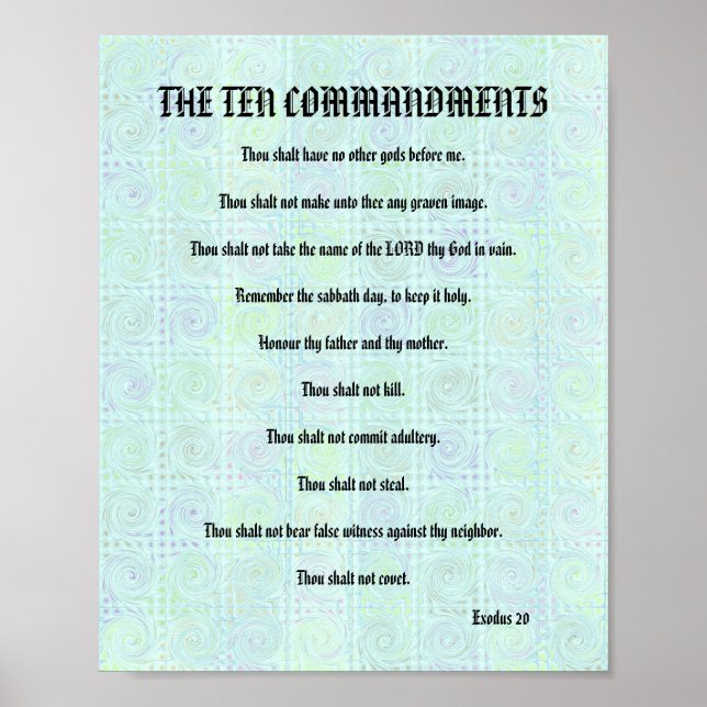 De tio budorden - Greenwister Poster (Framsidan)