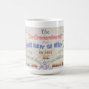 De tio budorden kaffemugg