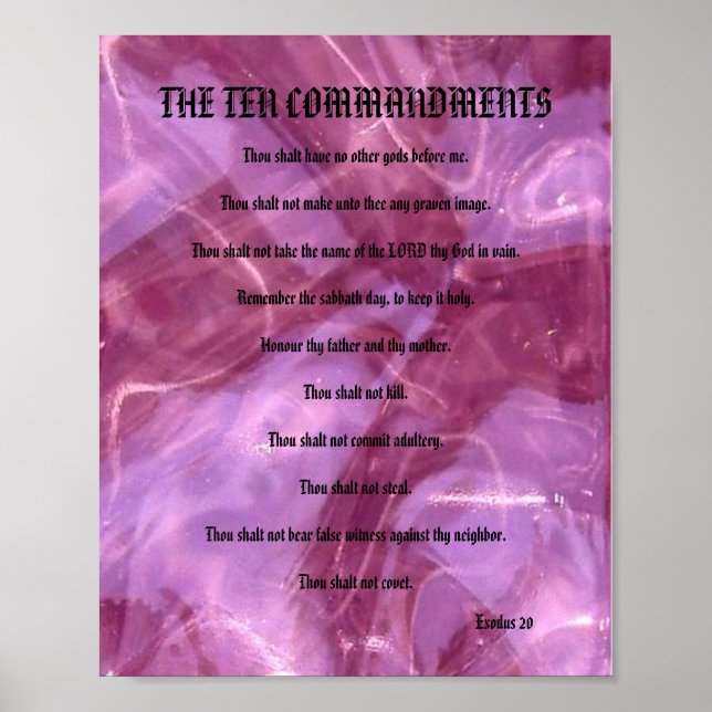 De tio budorden - Rosa Glass Poster (Framsidan)