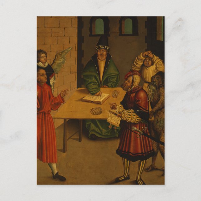 De tio budskapen, 1516 vykort (Framsida)