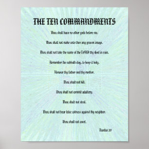 De tio budskapen - Aqua Stänk Poster