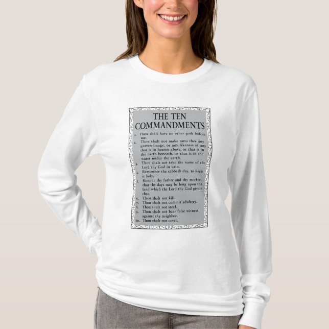 De tio budskapen Bible Womans T-Shirt (Framsida)
